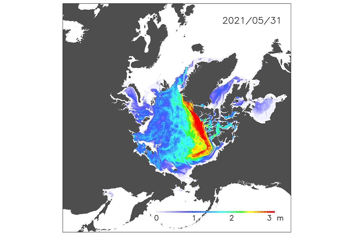 New Remote Sensing Technique for Mapping Arctic Sea Ice Thickness (in Japanese)