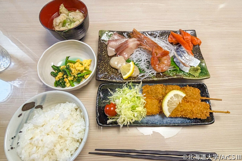 お刺身と串カツ